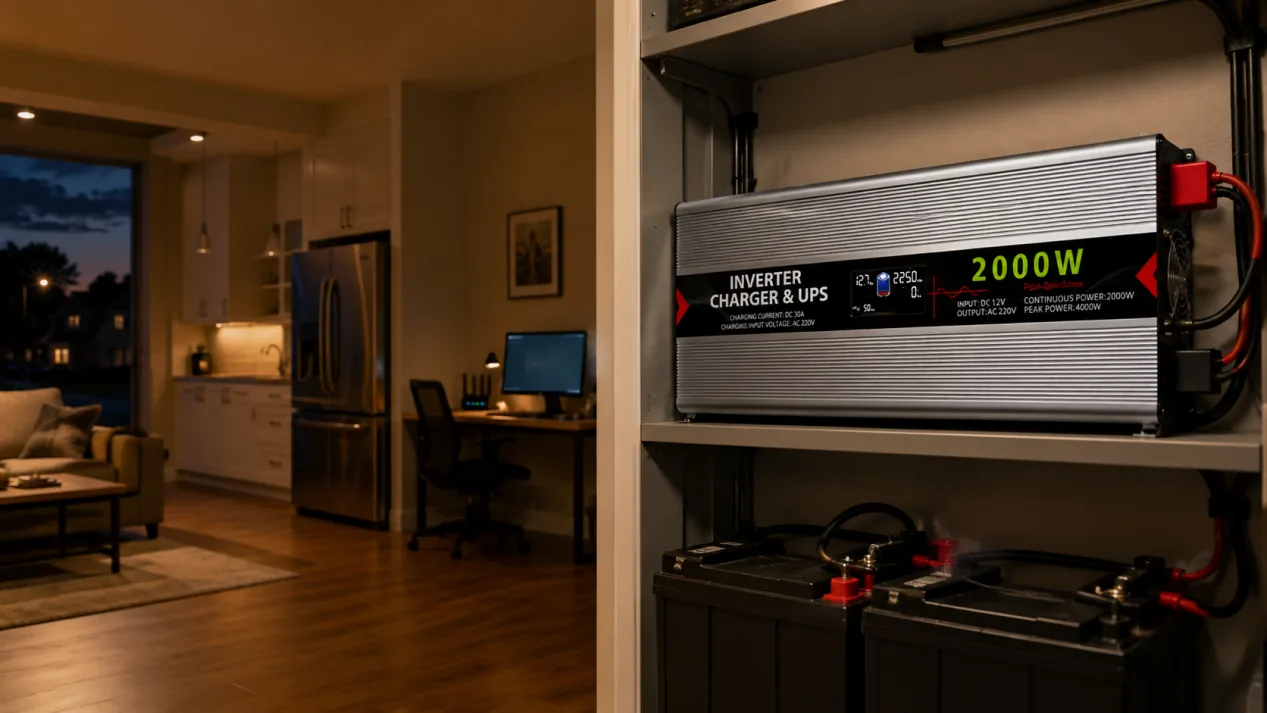 Modern home supported by a backup power system