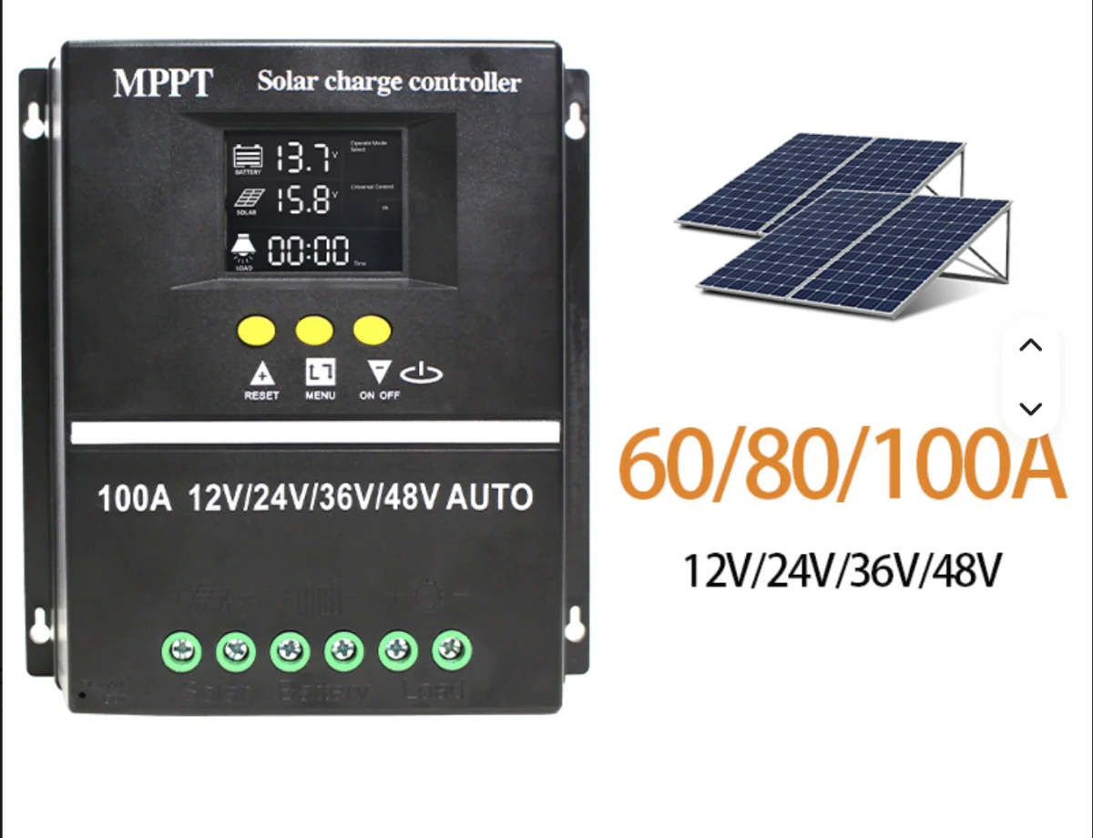 SY-A Series 60A–100A PWM Solar Charge Controller for 12V/24V/36V/48V Systems - Gerixi