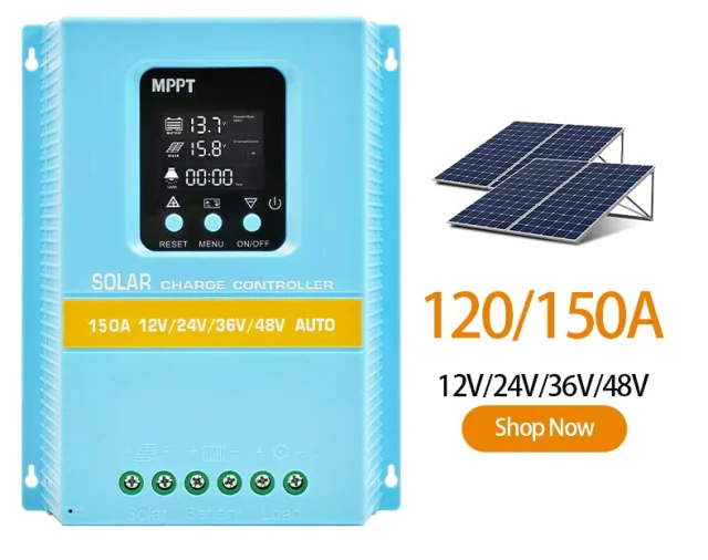 SA-C Series 120A–150A PWM Solar Charge Controller for 12V/24V/36V/48V Systems - Gerixi solar charge controller